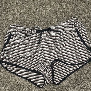 Striped Black and White Women's Shorts